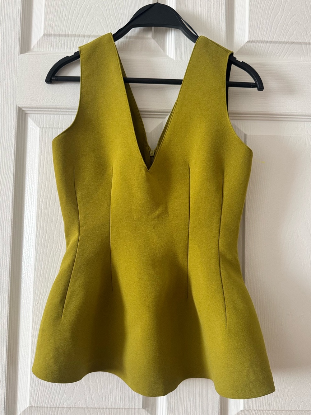 Zara Sleeveless Peplum Top in Chartreuse